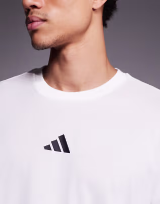 adidas Originals 3 stripe t-shirt in light blue - Image 5